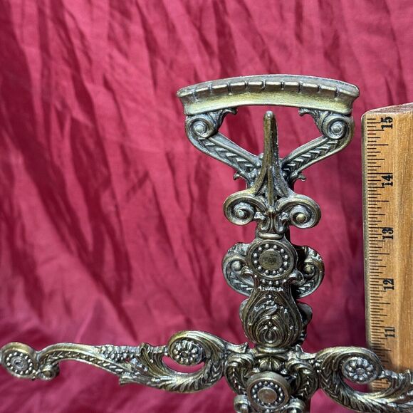 Antique 16” Italian Apothecary Scale Solid Brass w/Marble Torso & 3-Toed Base - Picture 11 of 12
